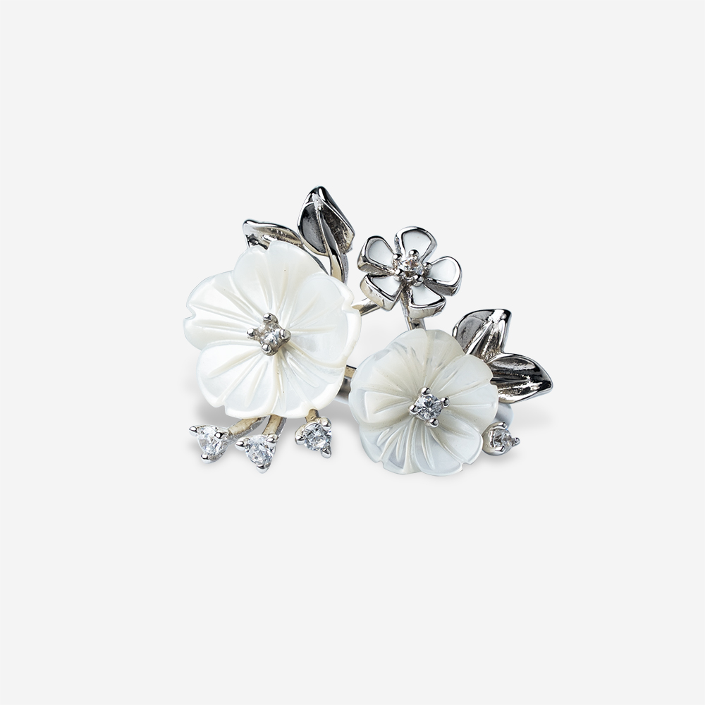 Blossom Kiss Floral Ring - Silver 1 Blossom Kiss Floral Ring - Silver 1