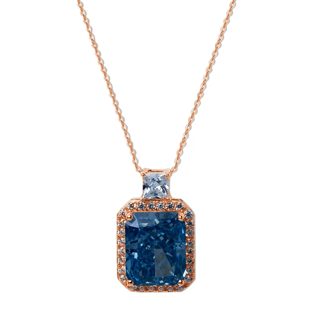 Celestial Blue Aura Pendant Necklace