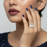 Silver Blossom Kiss Floral Ring