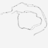 Starlit Silver Layered Anklet