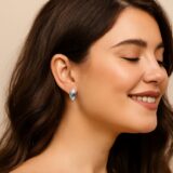 Silver Brush Oval Studs 2