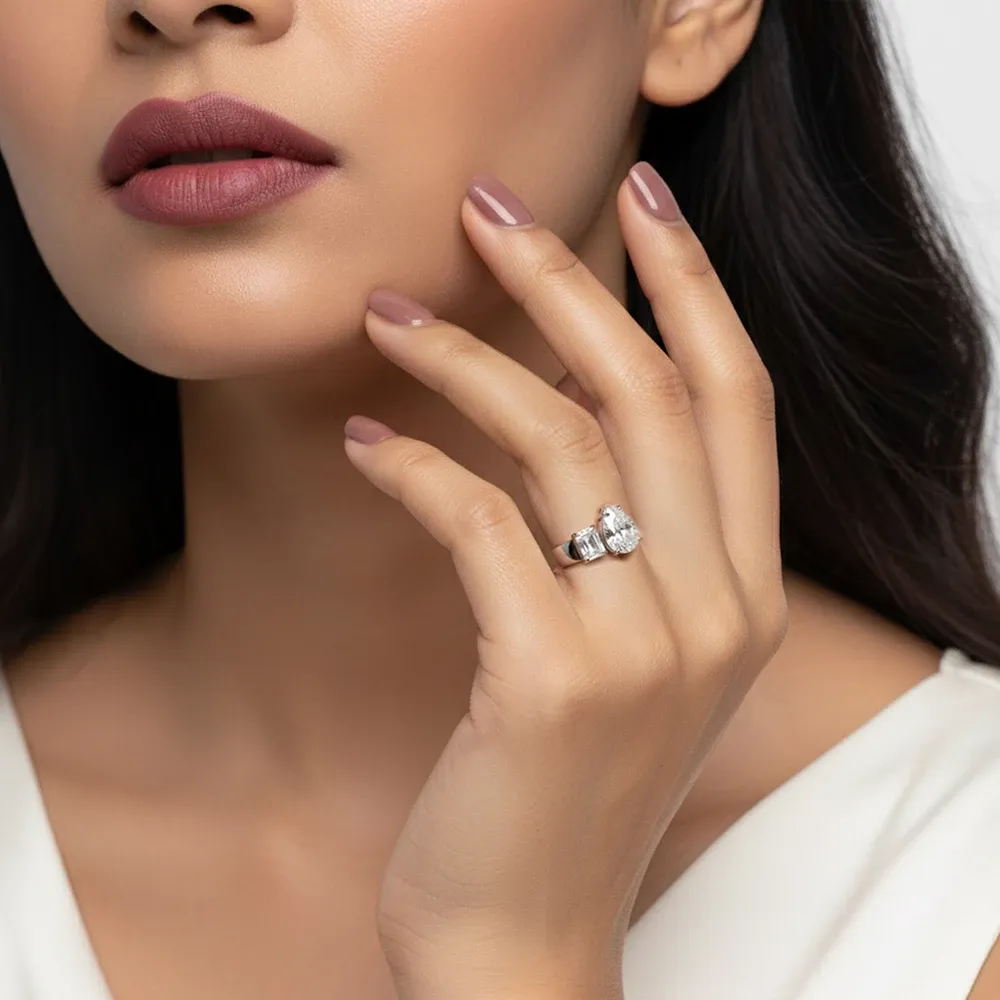 Azure Blaze Dual-Stone Ring