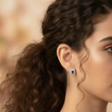 Blue Luxe Cushion Hoops