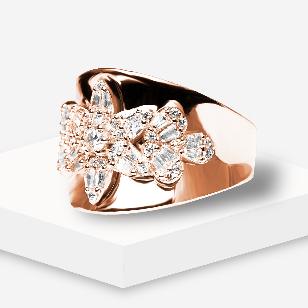 Aurora Bloom Wide Band Ring 4