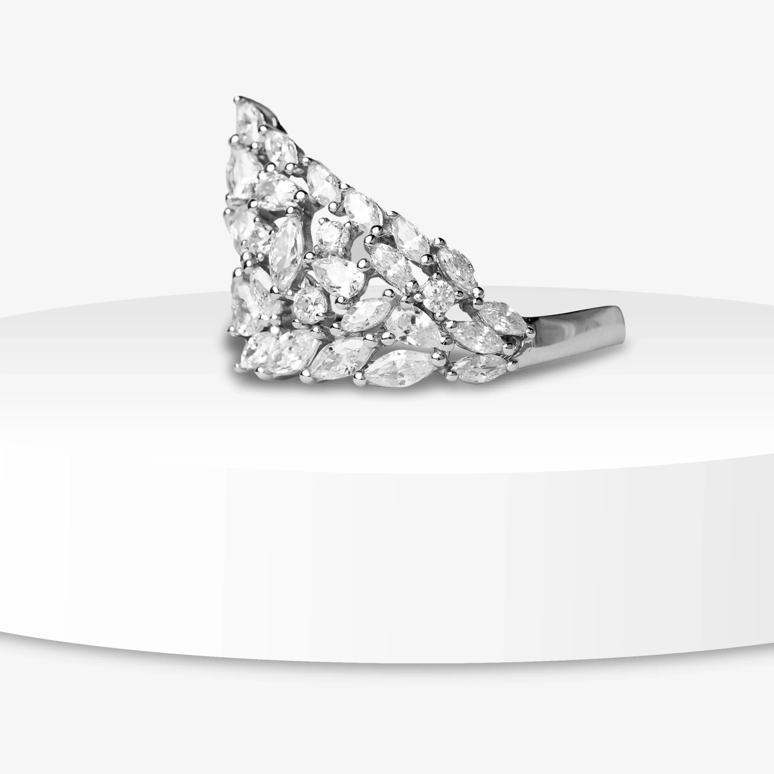 Luxe Leaf Cluster Statement Ring
