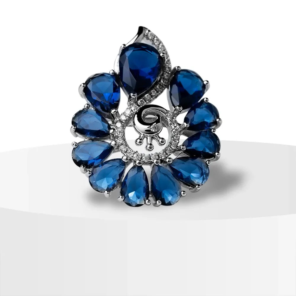 Sapphire Bloom Cocktail Ring