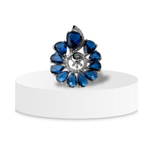 Sapphire Bloom Cocktail Ring 1