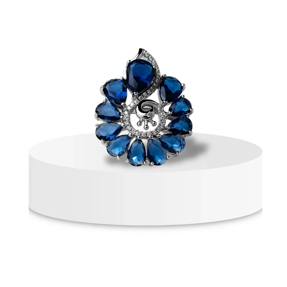 Sapphire Bloom Cocktail Ring
