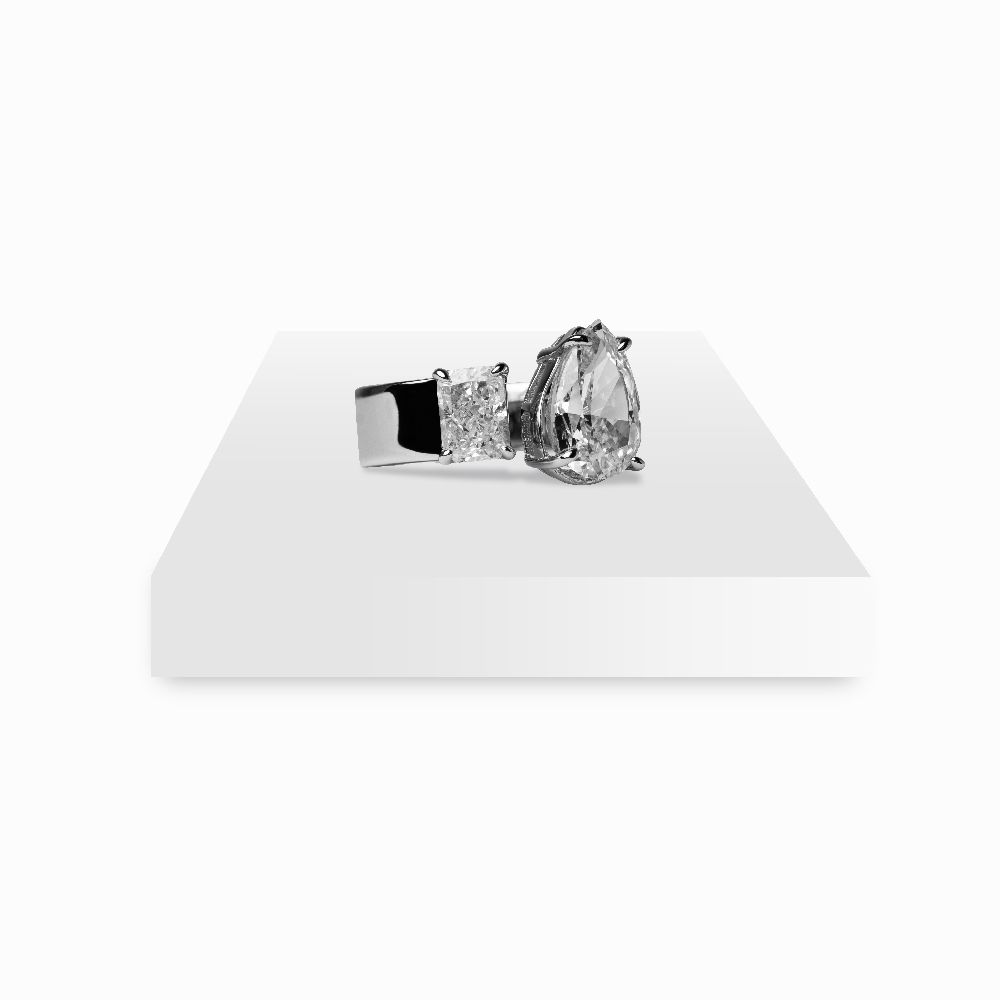 Azure Blaze Dual-Stone Ring - Clear 4