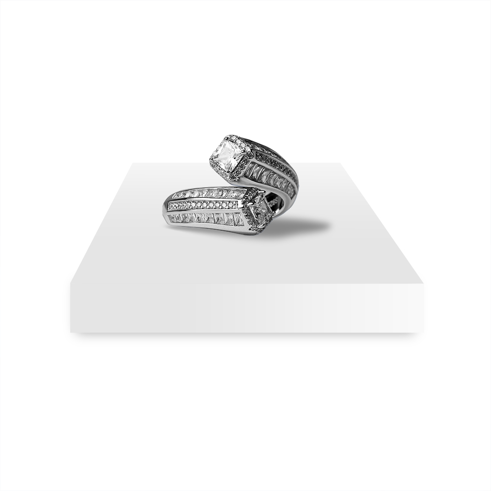 Twin Twisted Geometric Band Ring 1 Twin Twisted Geometric Band Ring 1