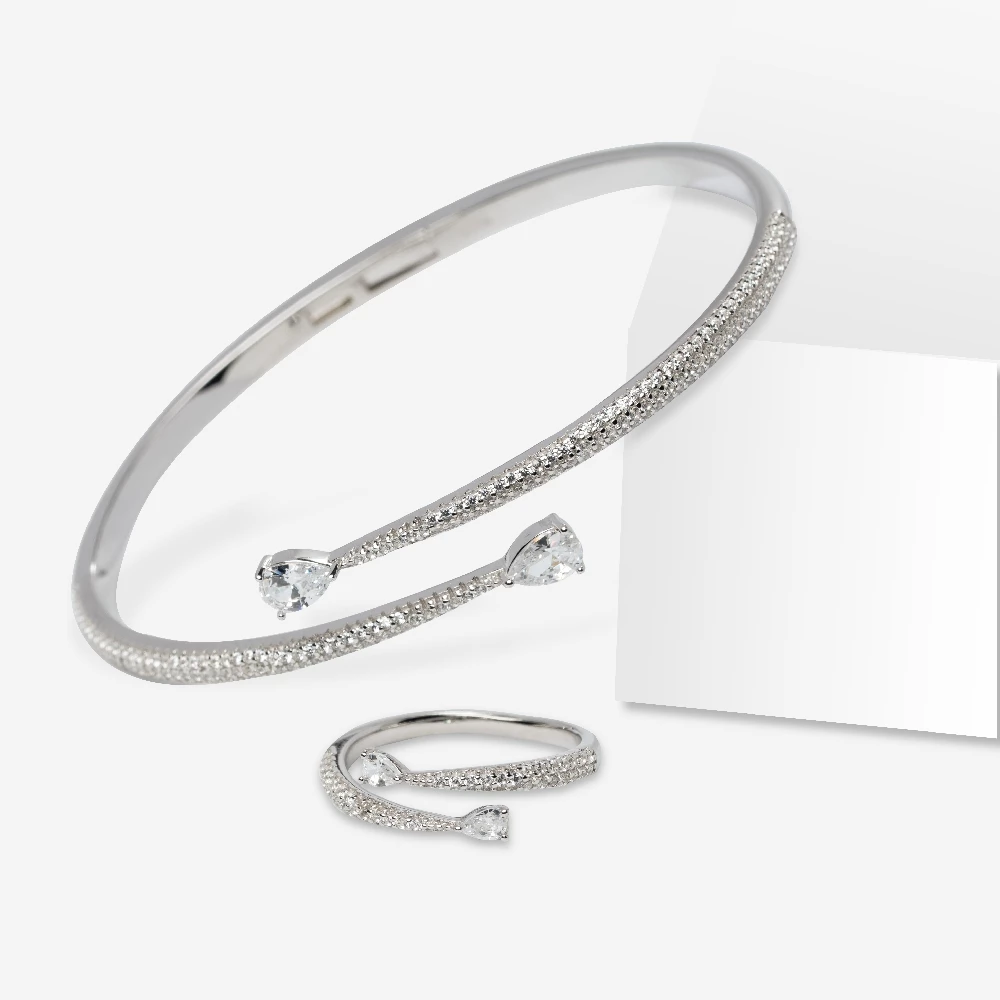 Teardrop Sparkle Bracelet & Ring Set