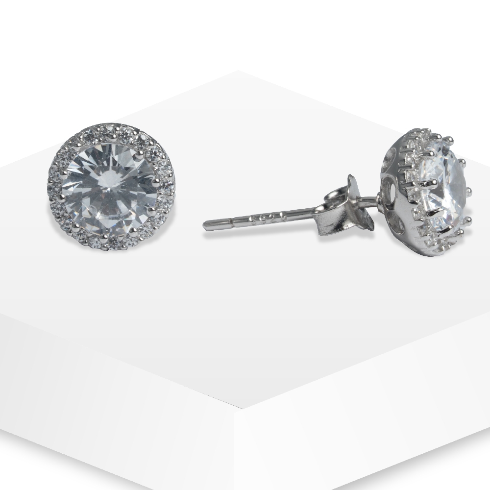 Ethereal Halo Zircon Studs 3