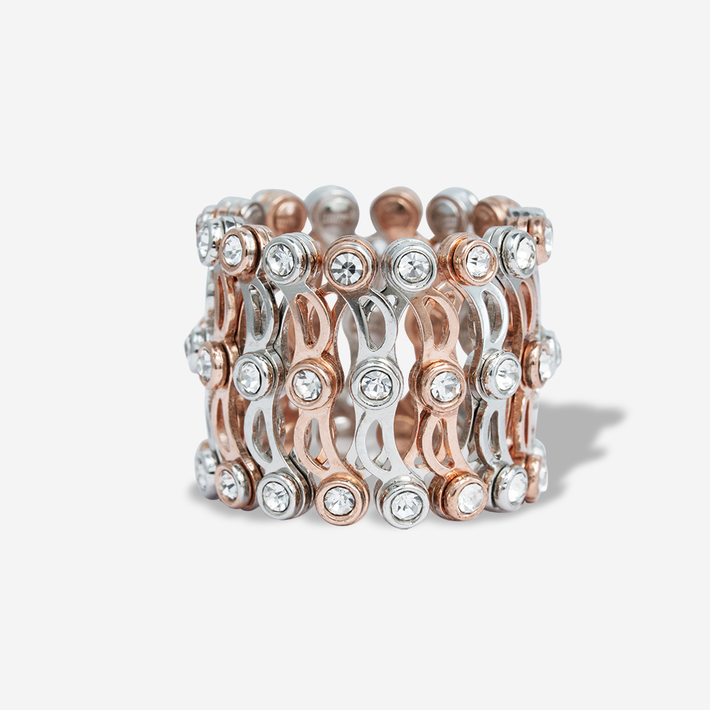 925 Silver Rhodium Plated Ring Cum Adjustable Kada Bracelet