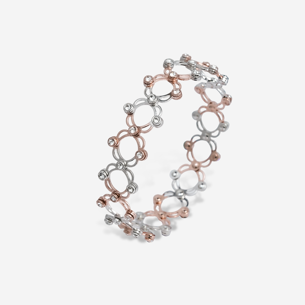 925 Silver Rhodium Plated Ring Cum Adjustable Kada Bracelet