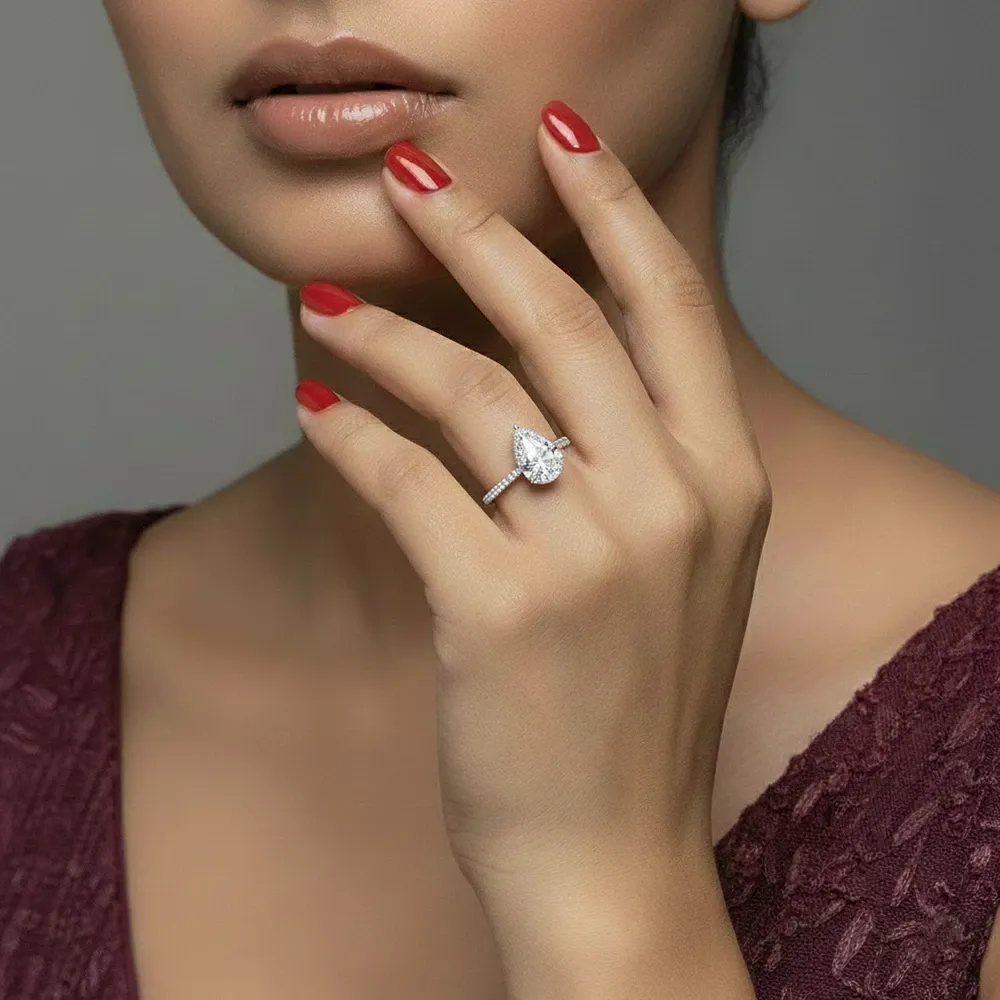 Pear Radiance Solitaire Ring