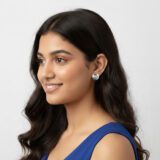 Ribbed Oval Silver Studs