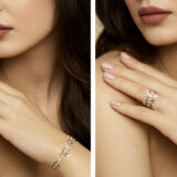 925 Silver Rhodium Plated Ring Cum Adjustable Kada Bracelet 2