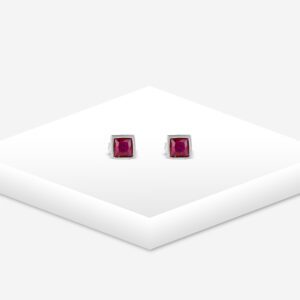 Crimson Square Studs
